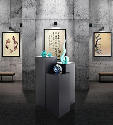Displays2go Portable Gallery Pedestal Black Finish