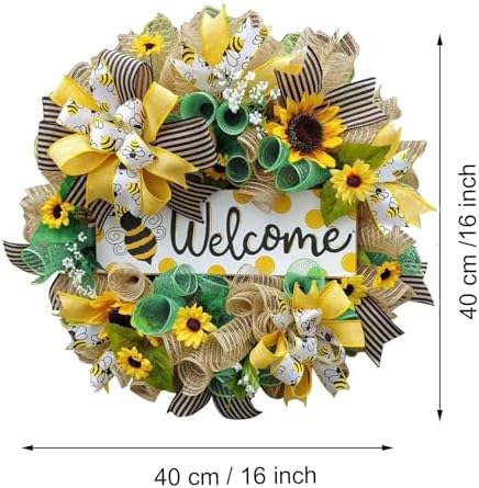 Generic Sunflower Front Door Wreath for All Seasons