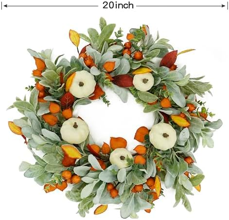 Autumn Pumpkin Wreath for Front Door Decor
