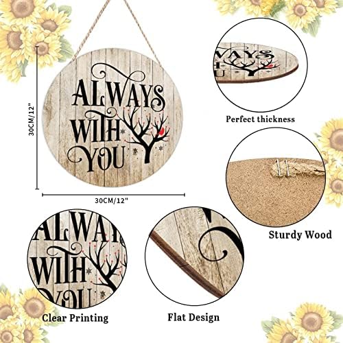 Farmhouse Front Door Hanger with Red Birds Quote Wood Sign 12x12