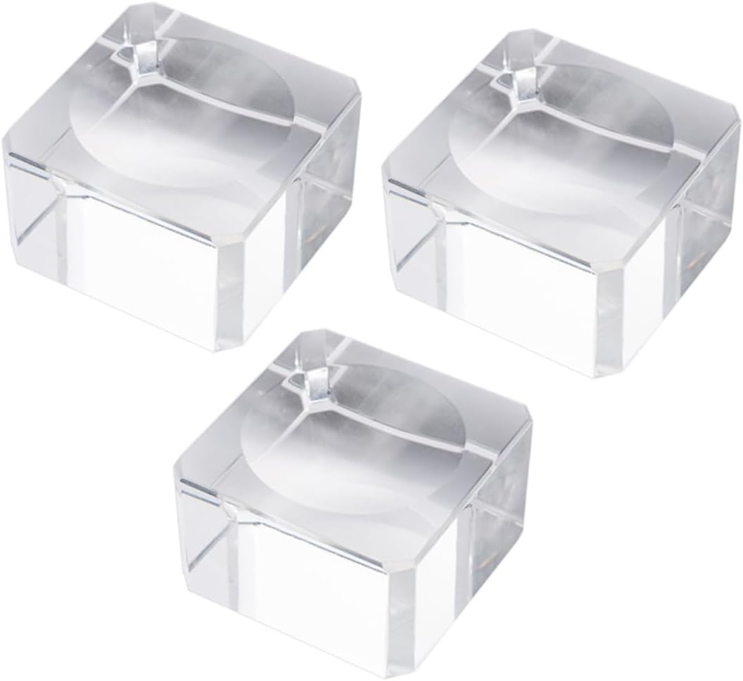3Pcs Crystal Ball Stand with Concave Base for Displaying Round Items