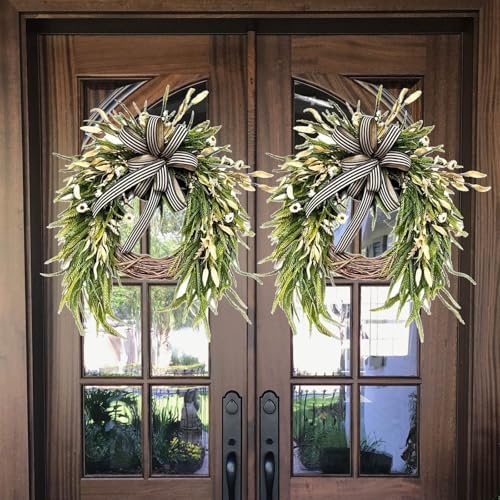 Artificial Summer Wreath with Tulips and Greenery