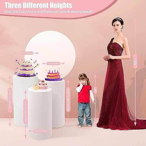 TFCFL 3Pcs Metal Round Cylinder Display Pedestal Stands
