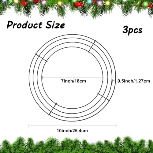 3 Pack 10 Inch Dark Green Wreath Frames