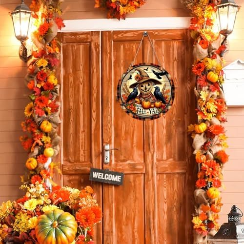 12 Inch Crow Wreath Halloween Door Decor