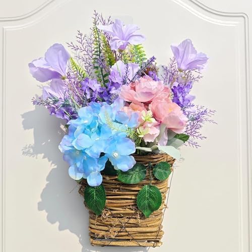 Manutox Hydrangea Door Wreath Basket Decor