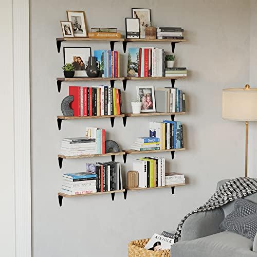 Wallniture Arras Wood Floating Shelves Set of 10