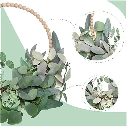 TEMPUS 2Pcs 16 Inch Artificial Eucalyptus Wreaths Handmade