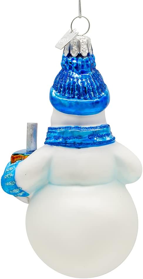 Kurt Adler 425 Inch Noble Gems Glass Hanukkah Snowman Ornament