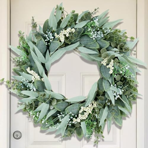 26 Inch Eucalyptus Wreath Artificial Greenery