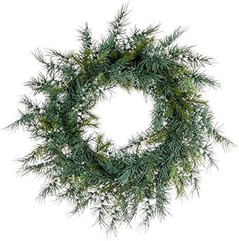 Vickerman 24 Inch Artificial Mixed Fern Cedar Wreath