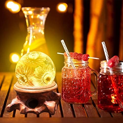 JOJOCY 2Pcs LED Round Wooden Display Base Stand