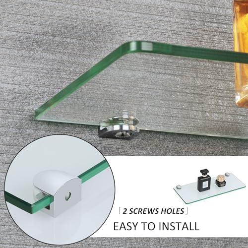 SAYAYO Clear Tempered Glass Floating Shelves Set of 3 12 Inch