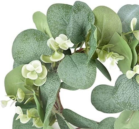 Artificial Eucalyptus Leaves Wreath 9 Inch Farmhouse Decor