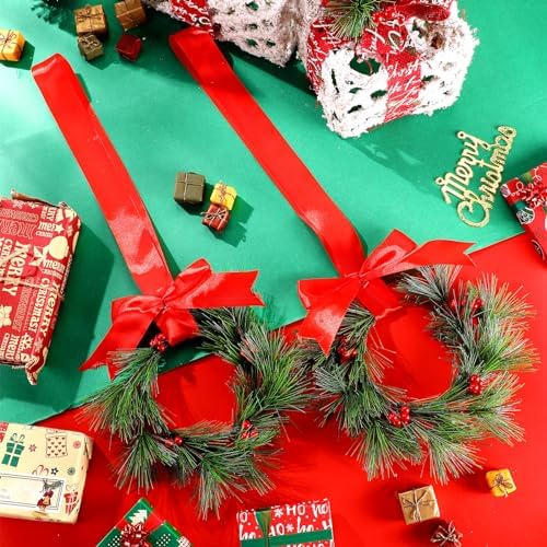 Lyrow 24 Pcs 6 Inch Christmas Wreath Set