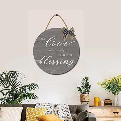 Family Blessing 12 Inch Rustic Wooden Door Sign