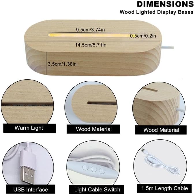 2 Pcs 1181 Inch Wooden LED Light Display Pedestal