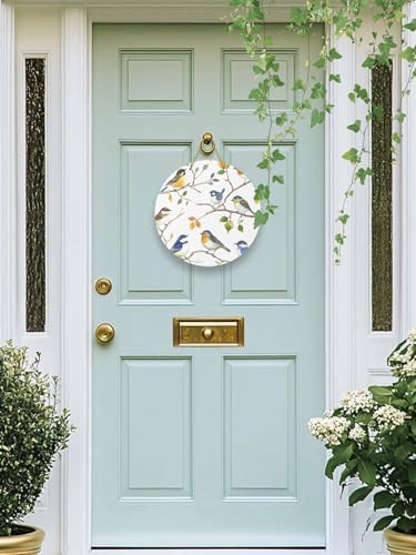 Spring Bird Welcome Sign for Front Door