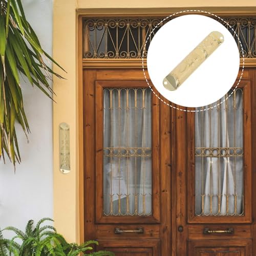 Cabilock Metal Mezuzah with Scroll for Home Blessing Display