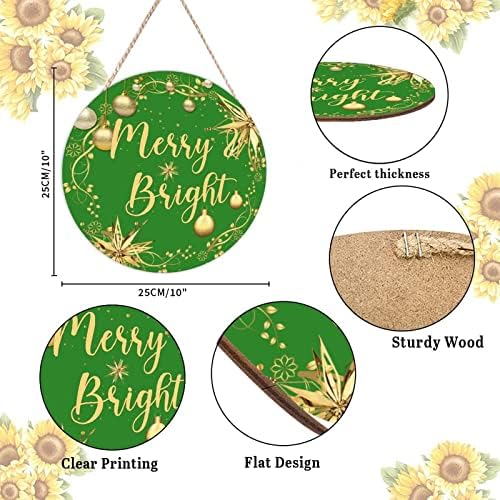 Christmas Gold Wreath Door Hanger Home Decor