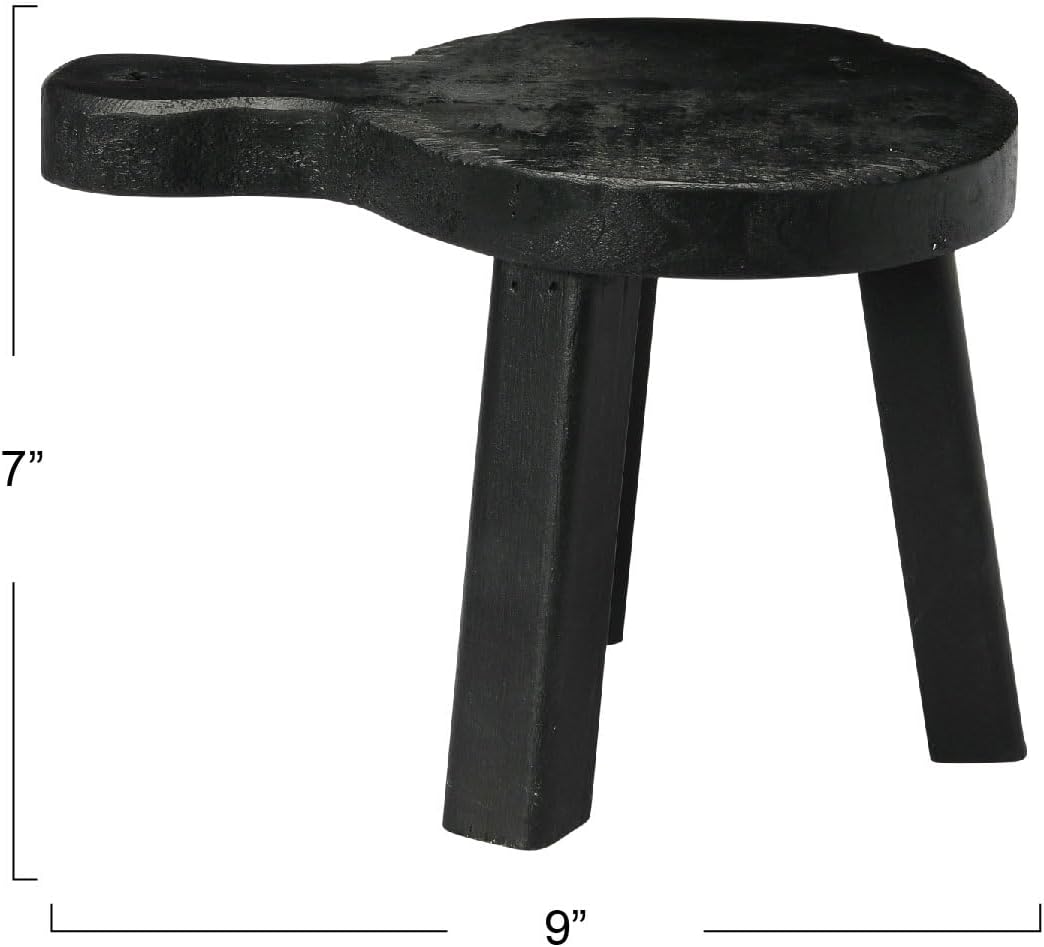 Creative Co-Op Decorative Smooth Wood Pedestal Black