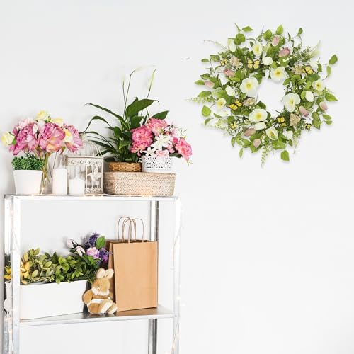 YNYLCHMX 18 Inch Spring Summer Wreath for Front Door