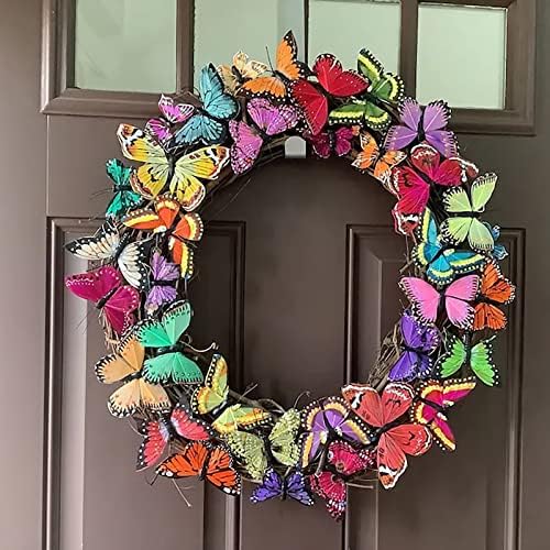 Butterfly Front Door Wreath with Artificial Tulips