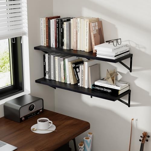 Axeman 16W x 12D Black Floating Shelves Set of 2