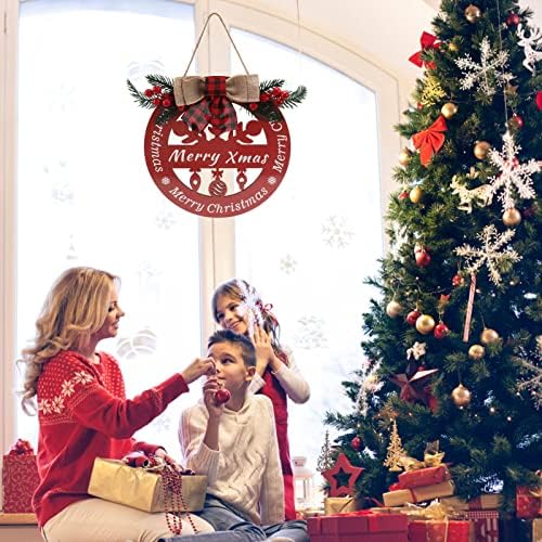 Hollowed Christmas Porch Sign Wooden Door Decor