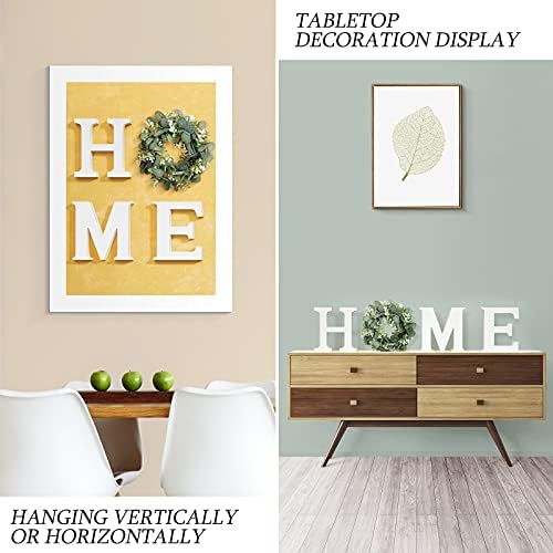 MAYICIVO Modern Wooden Home Sign with Wreath