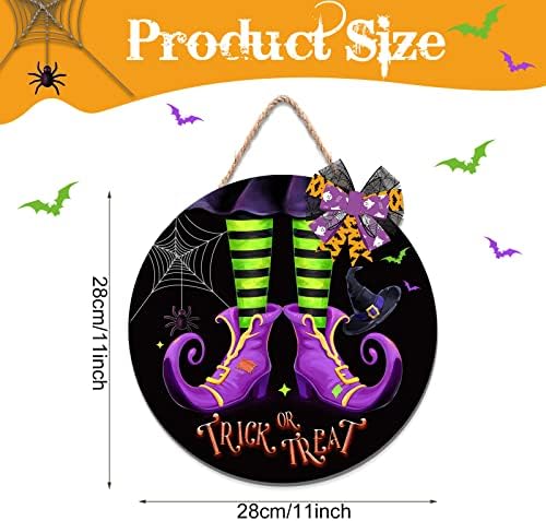Capoda Halloween Witch Door Sign with Bow