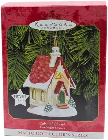 Hallmark 1999 Colonial Church Ornament Light Feature