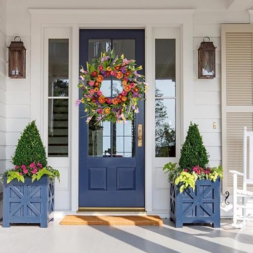 Artificial Spring Wreath 22 Inch Front Door Decor