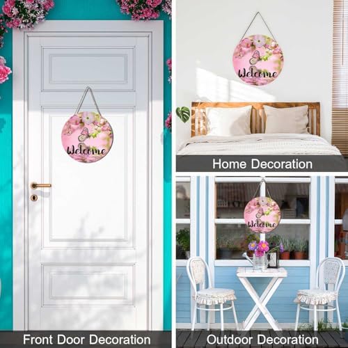Welcome Butterfly Door Wreath Sign Front Door Decor