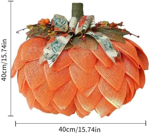 Farmhouse Pumpkin Wreath for Front Door Autumn Decor