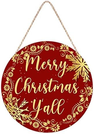 Farmhouse Front Door Hanger Christmas Gold Wreath Decoration 1