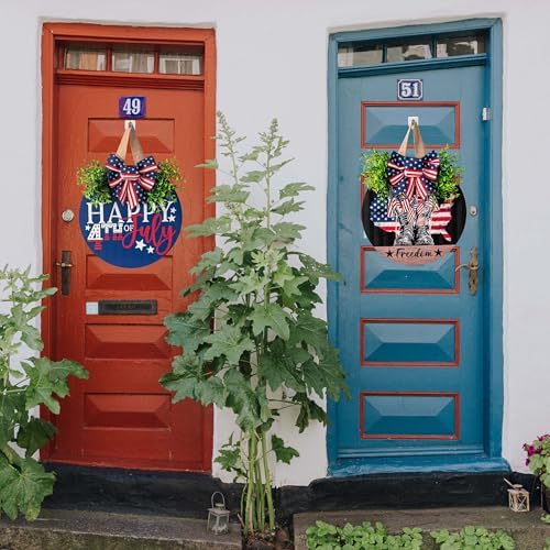 4th of July Patriotic Wooden Door Wreath