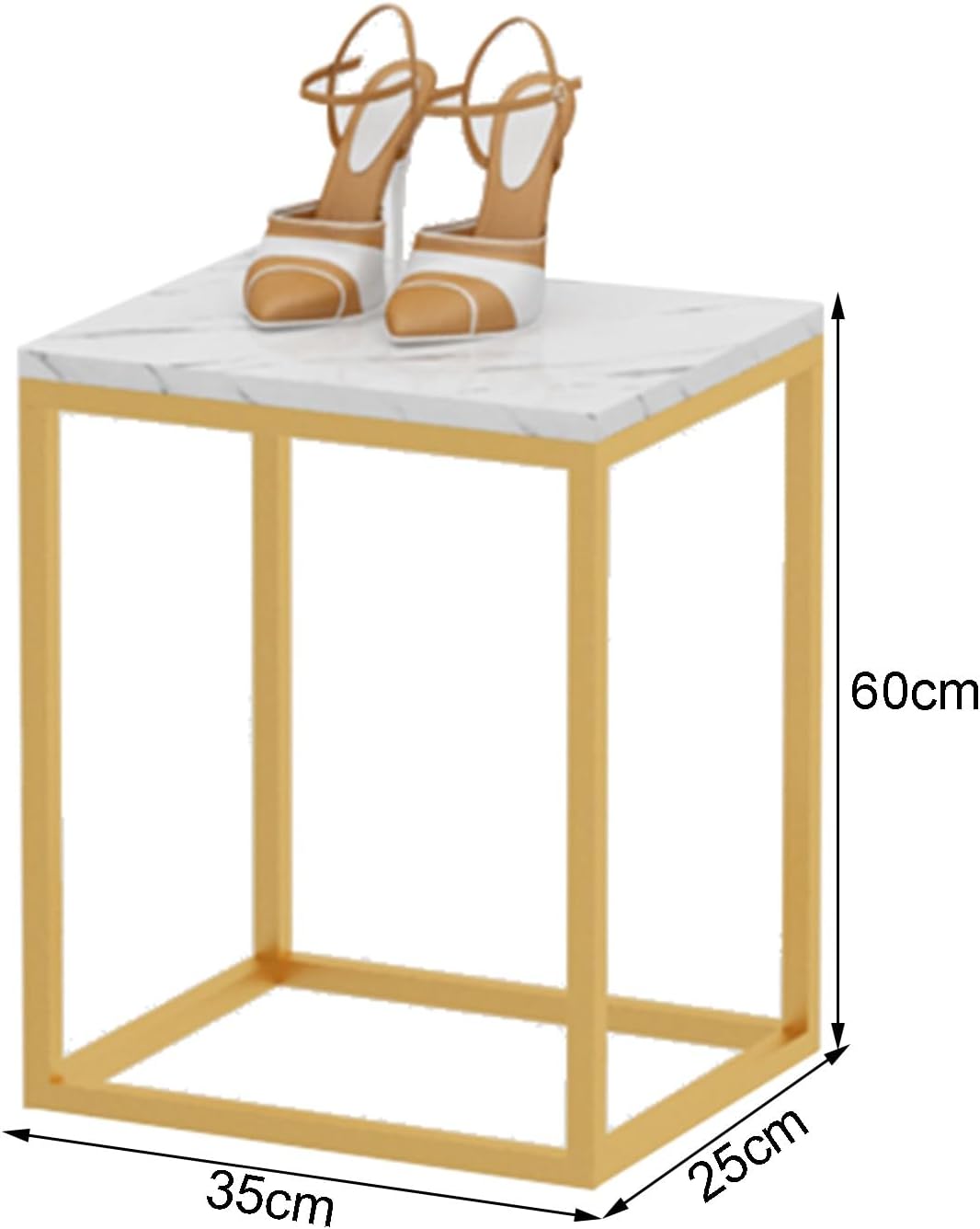 Metal Display Pedestal Stand for Clothing Store Black 35x25x60cm