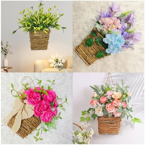 Cream Hydrangea Door Hanger Basket Wreath 1