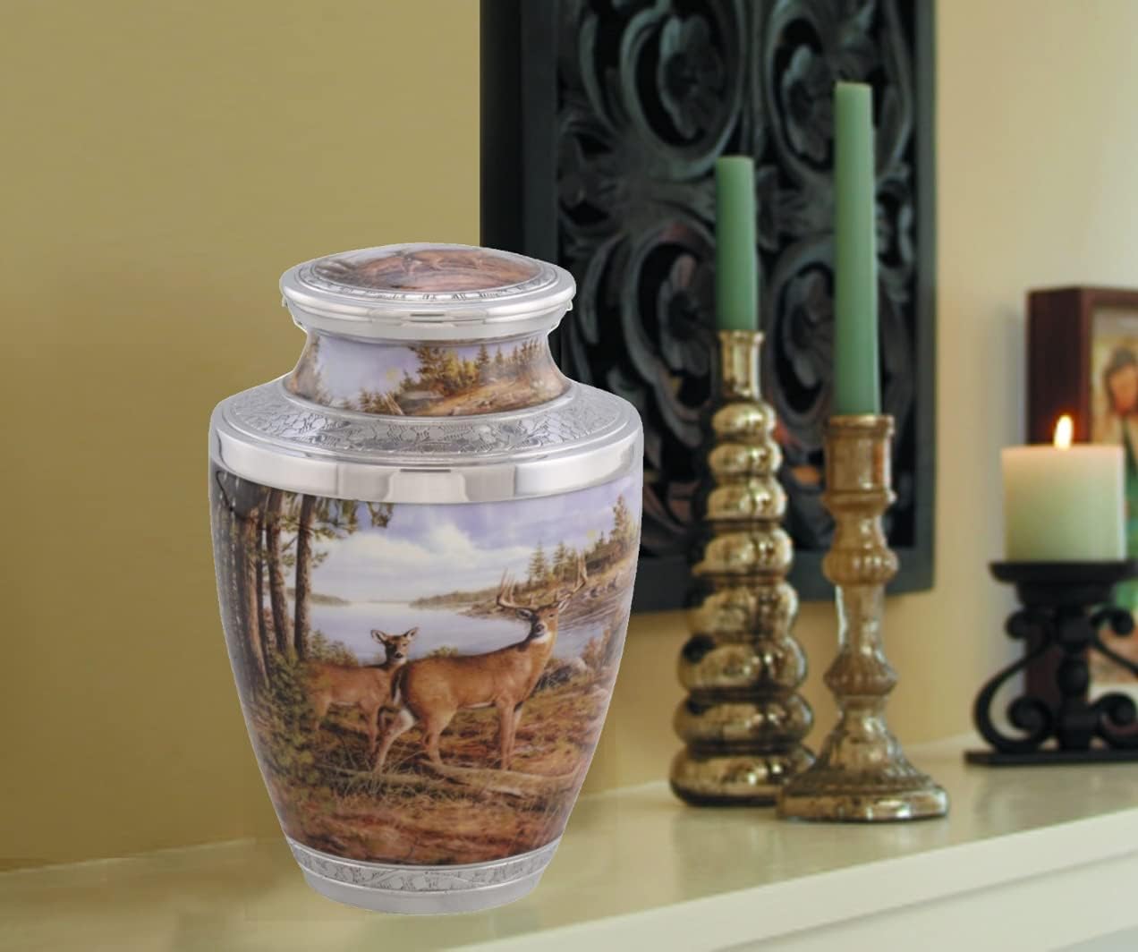 Deer Cremation Urn Handcrafted Metal Urn for Adult Ashes