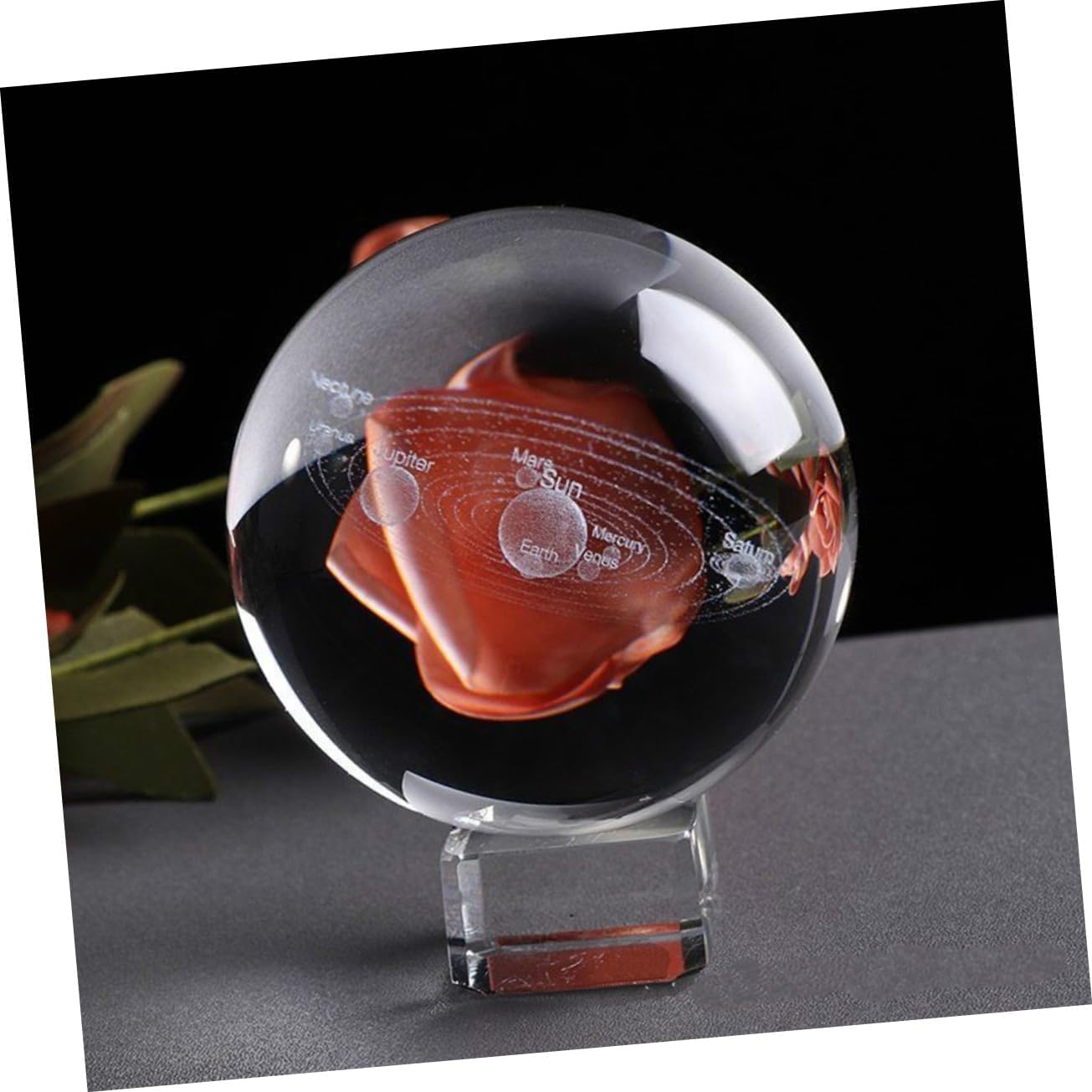 3Pcs Crystal Ball Stand with Concave Base for Displaying Round Items
