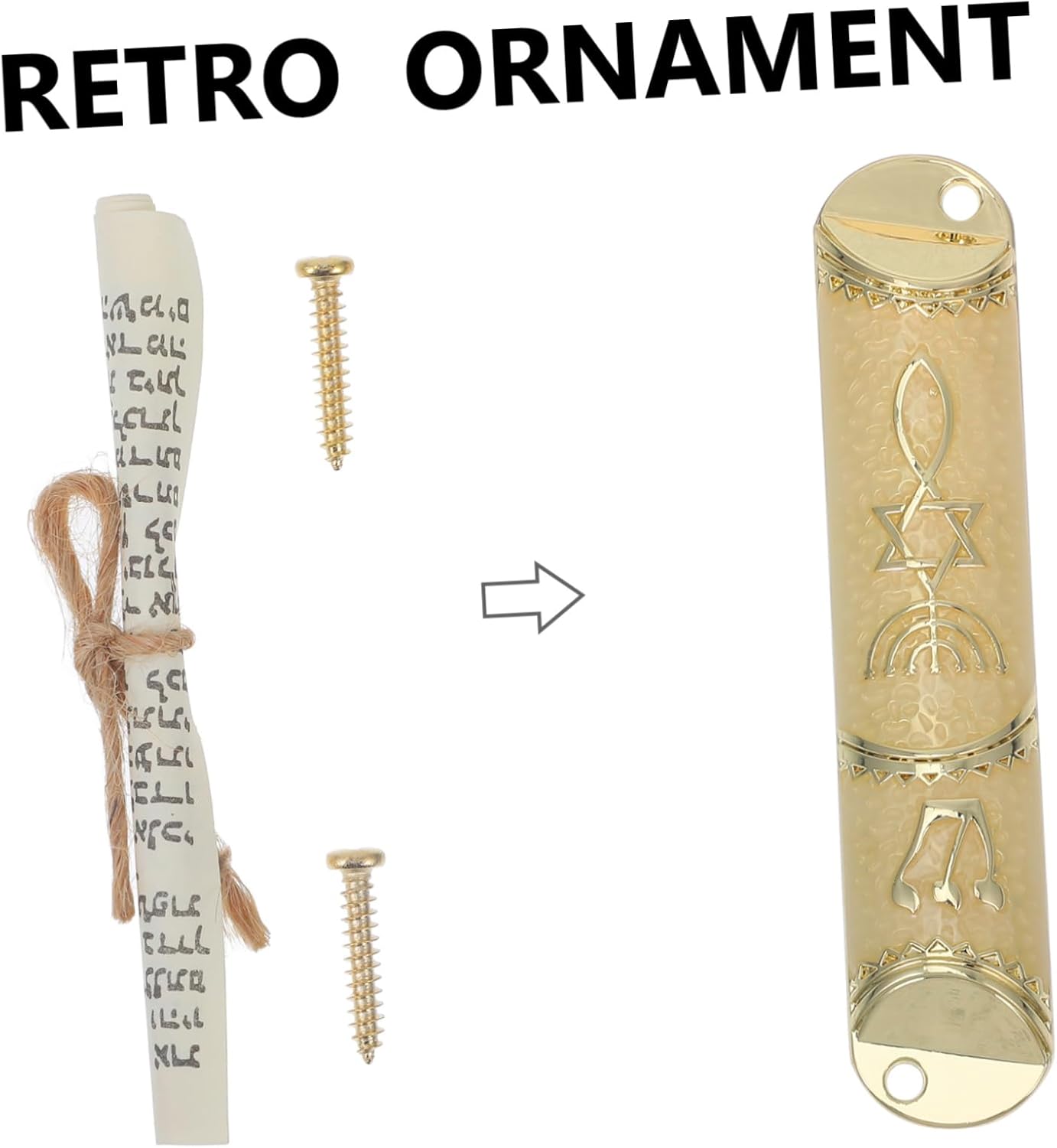 Metal Mezuzah with Scroll Set Classic Judaica Door Decor