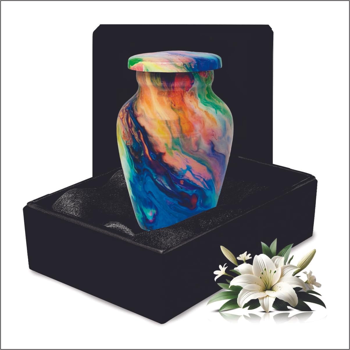 Ample Cremation Urns Handcrafted Memorial Urn with Secure Lid