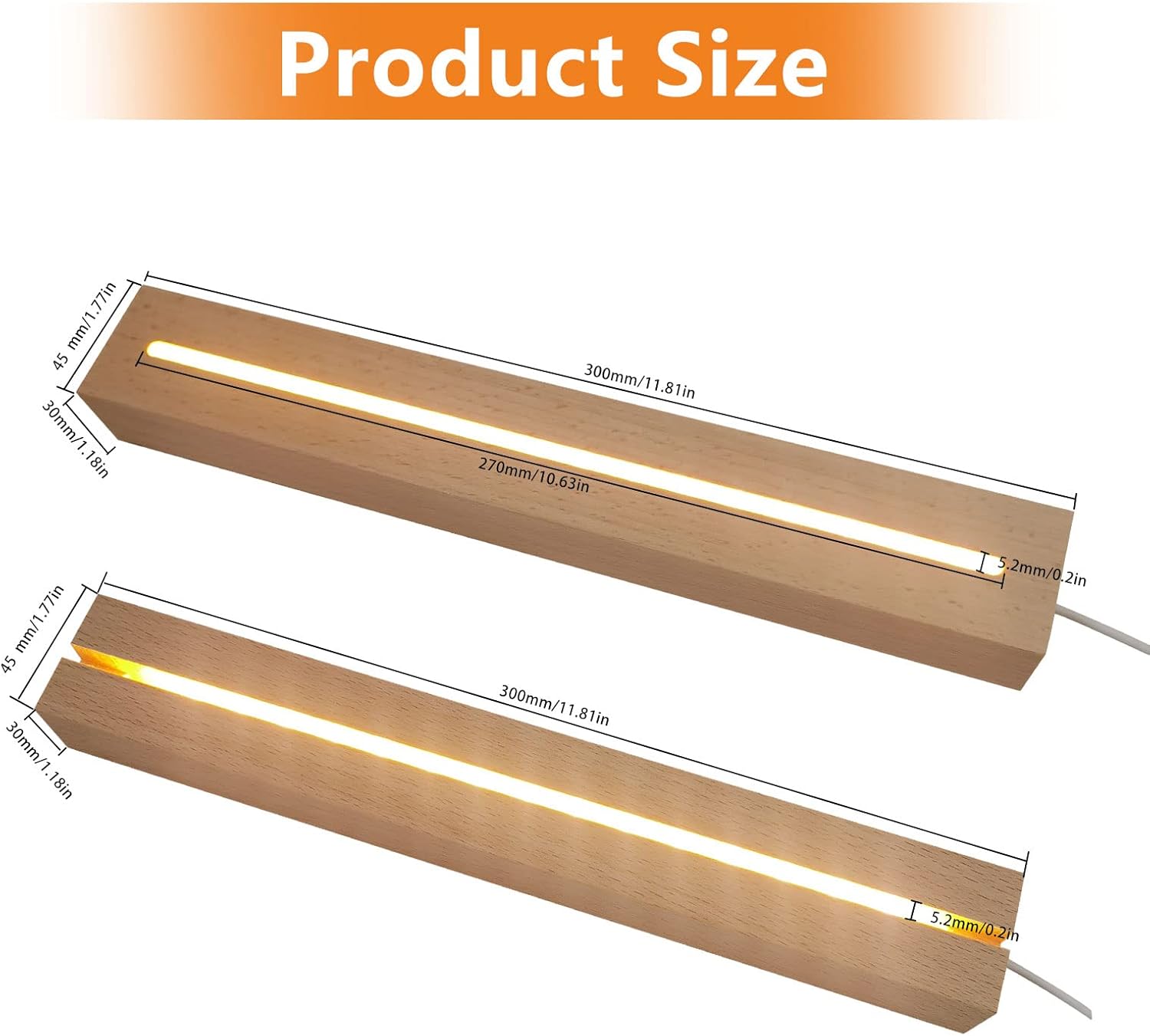 CDIYTOOL 2Pcs Wood Display Pedestal with LED Lights