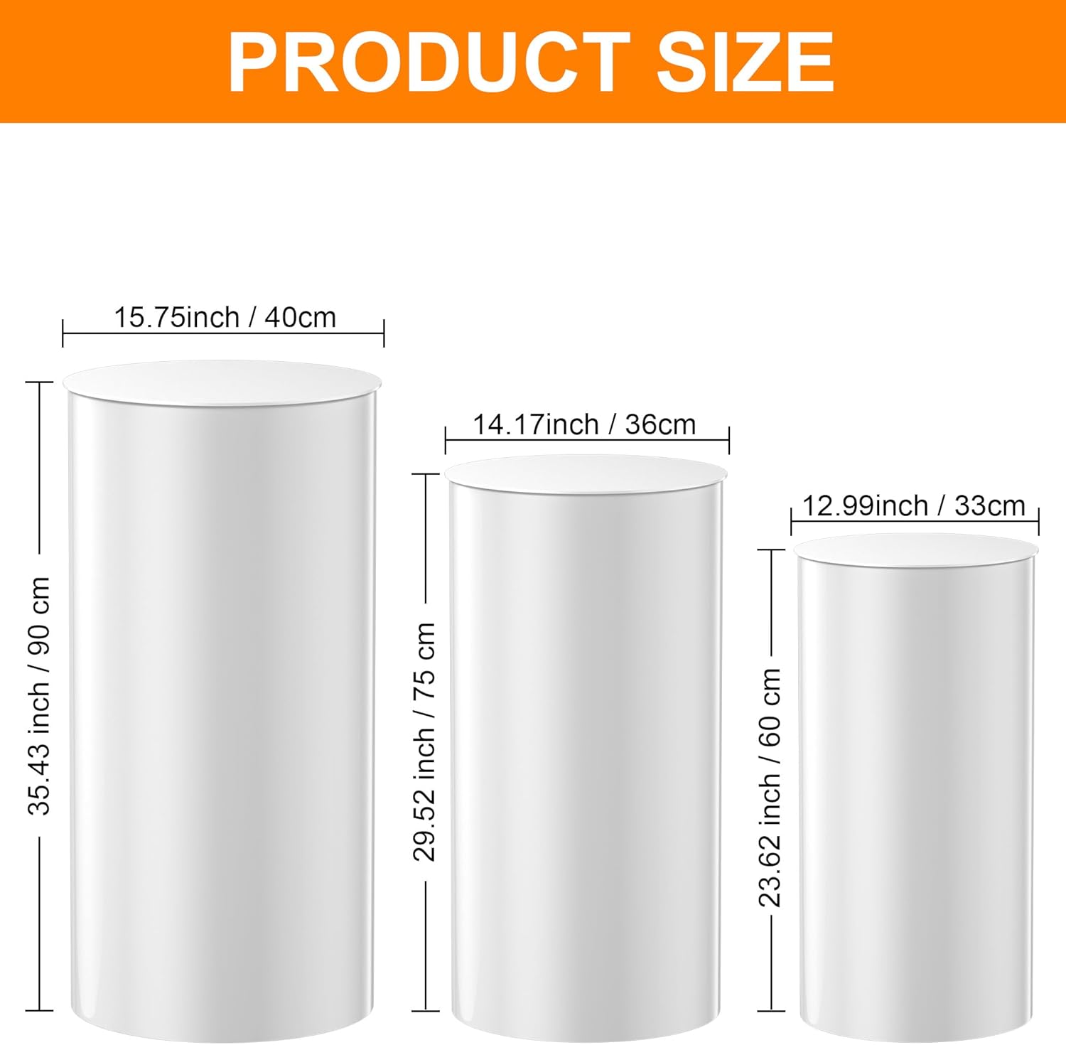 Toosci 3 Piece Cylinder Pedestal Stand for Party Decor