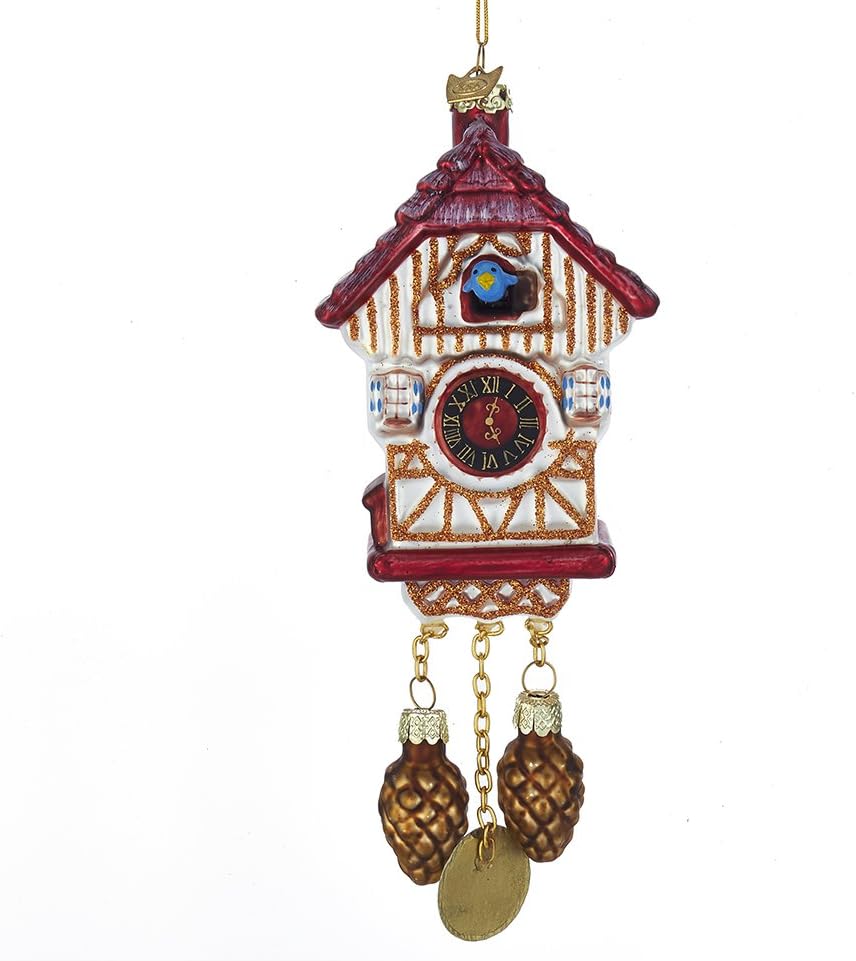 Kurt S Adler Noble Gems Cuckoo Clock Glass Ornament