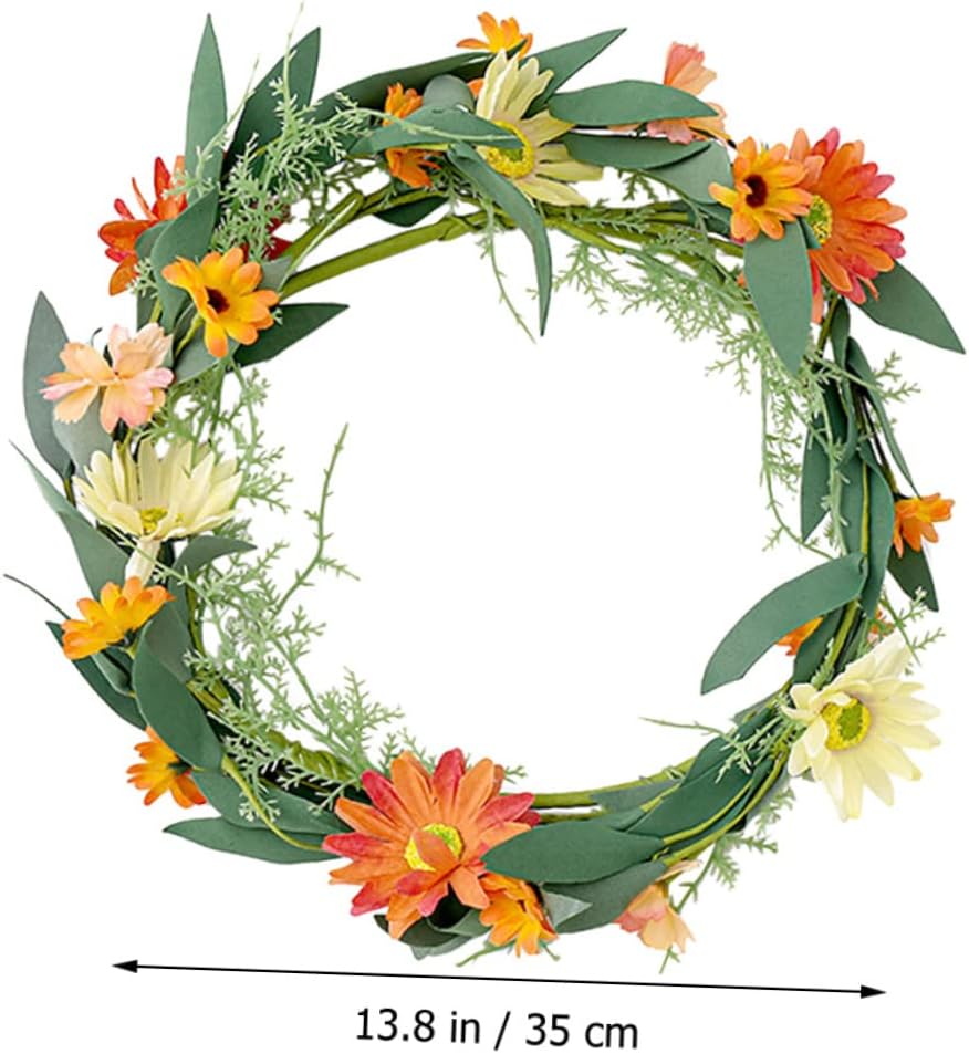 Realistic Chrysanthemum Wreath Christmas Door Hanging Decor