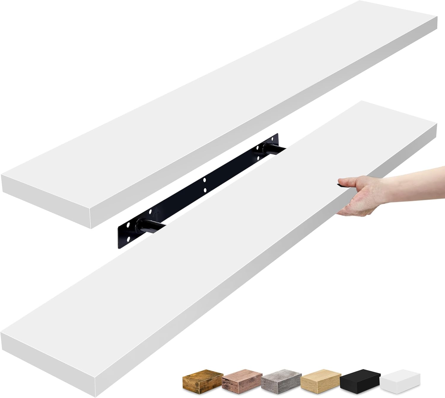 Sorbus Floating Shelves for Wall - 2 Pack White 35 Inch Long