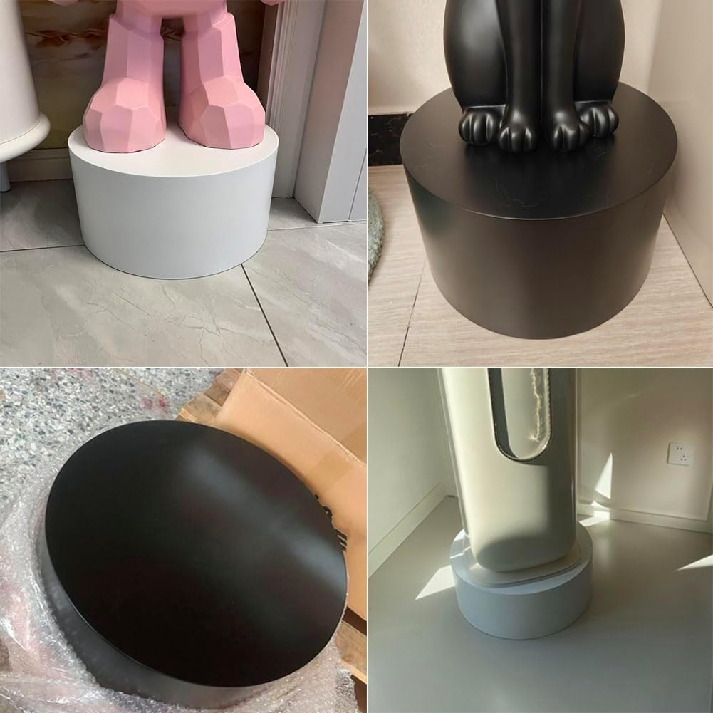 Round Display Pedestal Stand Black 158x79in