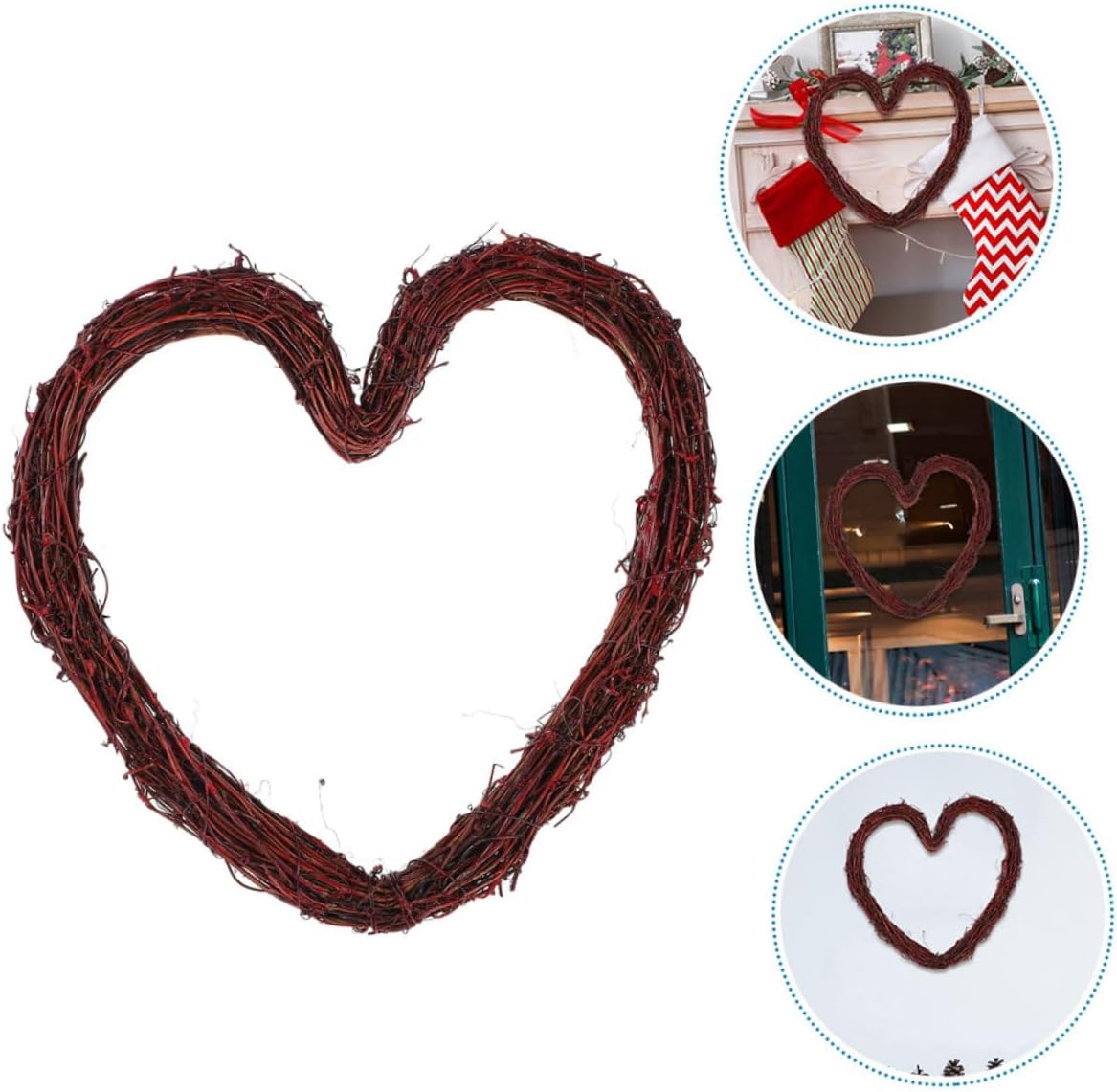Bohemian Style Heart Shaped Rattan Wreath Frame